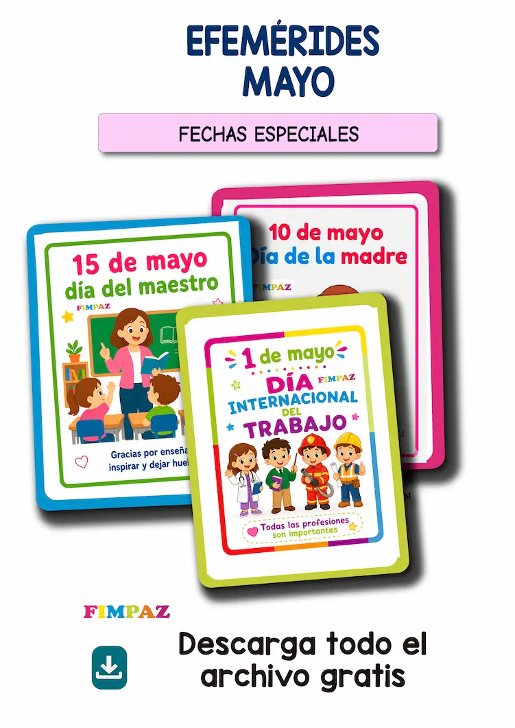 Carteles de efemérides Mayo en PDF: Descarga gratis, imprime y decora  tu espacio.