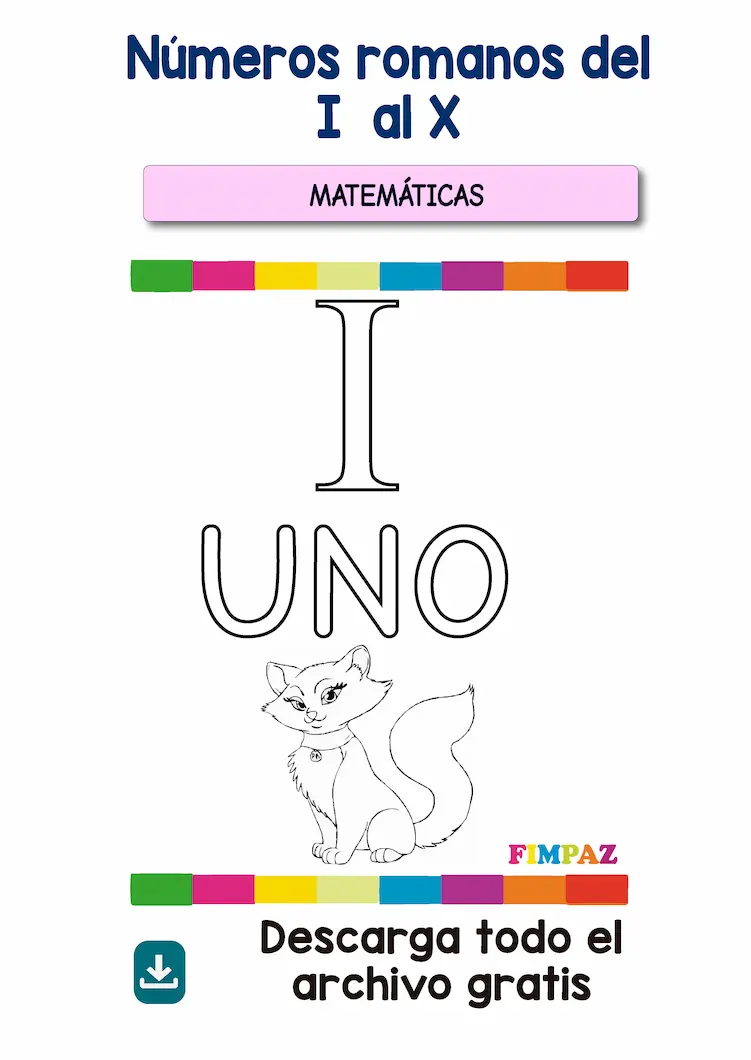 numeros romanos para colorear
