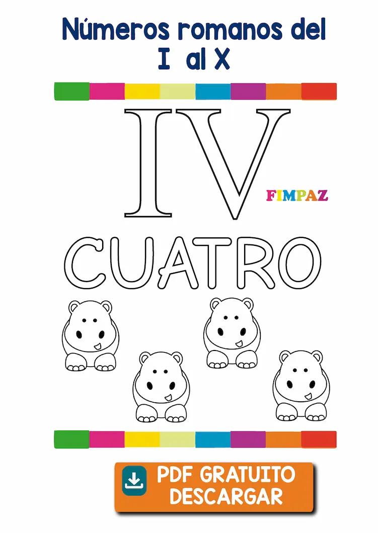 numeros romanos para colorear