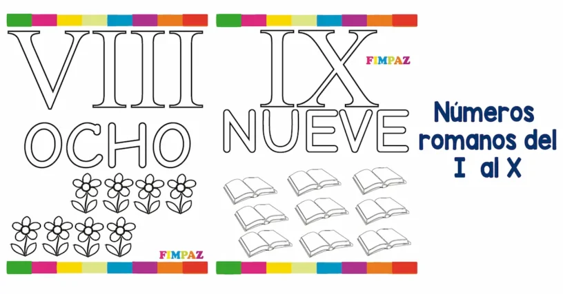 numeros romanos del 1 al 10 para imprimir