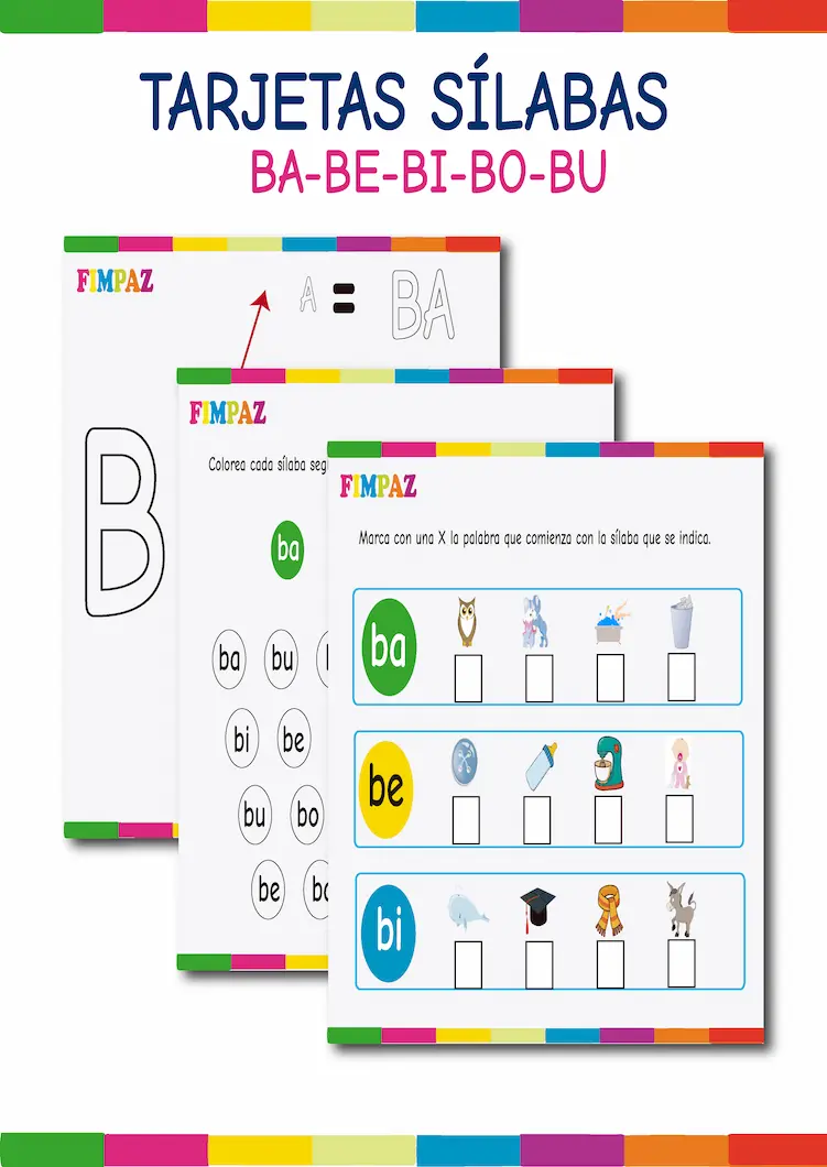 TARJETAS BA BE BI BO BU