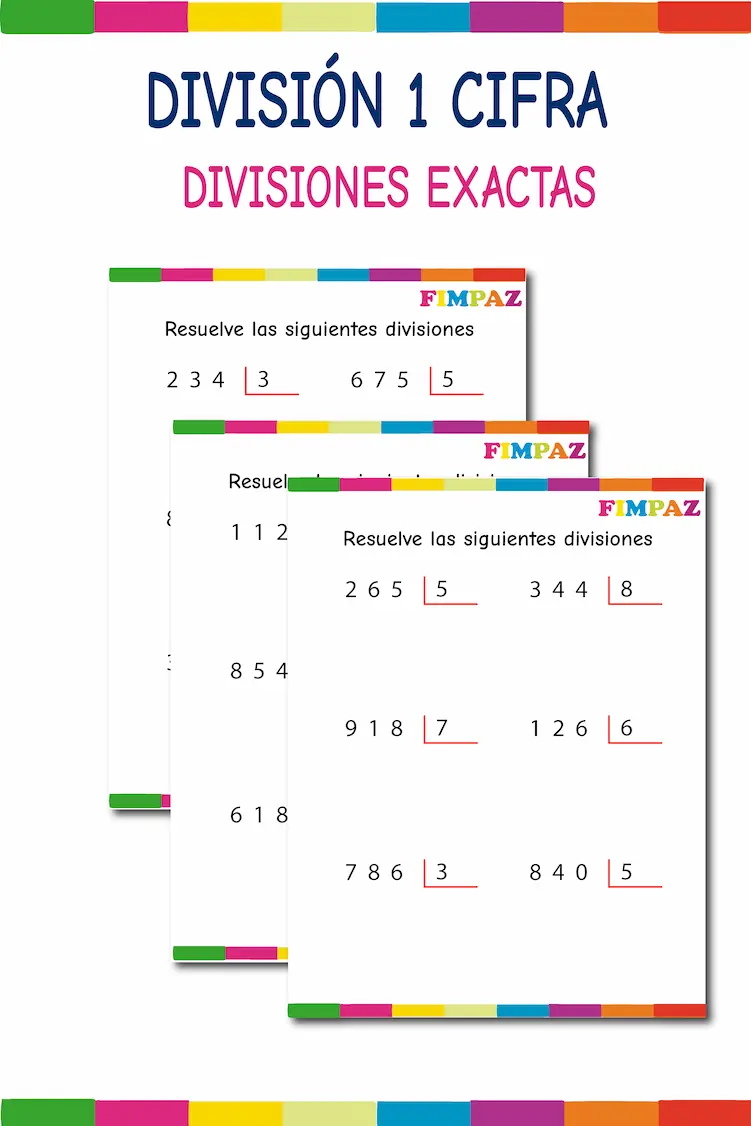 Divisiones de una cifra exactas para imprimir