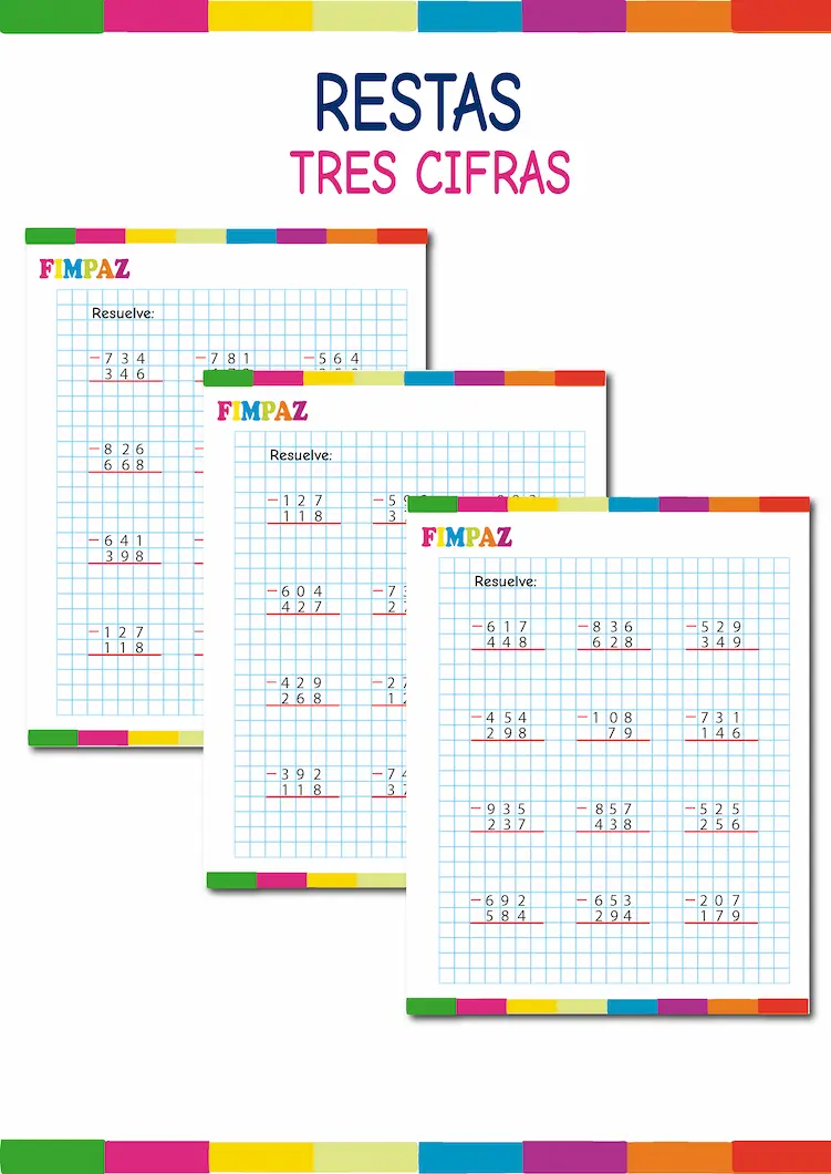restas de 3 cifras