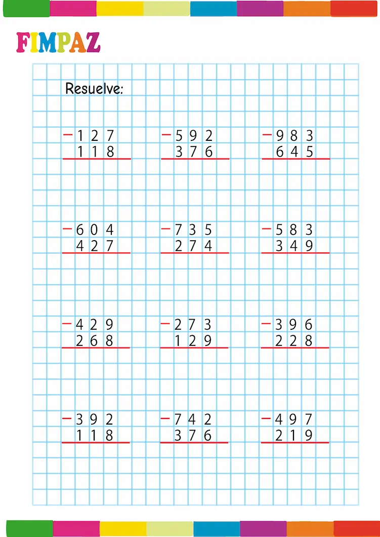 restas de 3 cifras