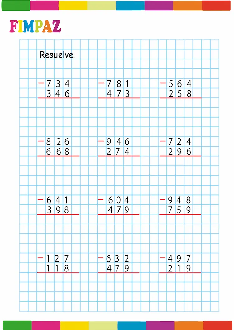 restas de 3 cifras