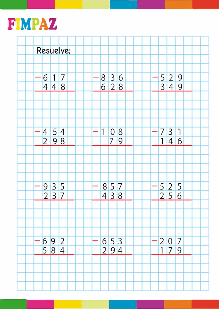 restas de 3 cifras