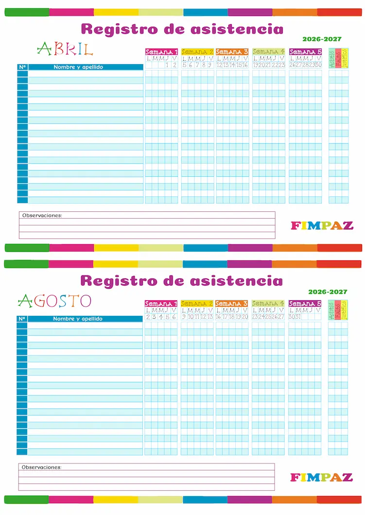 listas de asistencia para imprimir pdf 