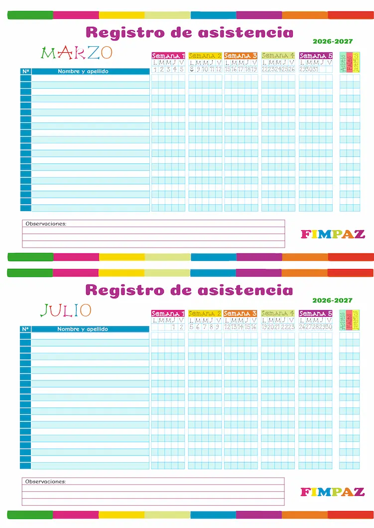 listas de asistencia para imprimir pdf 