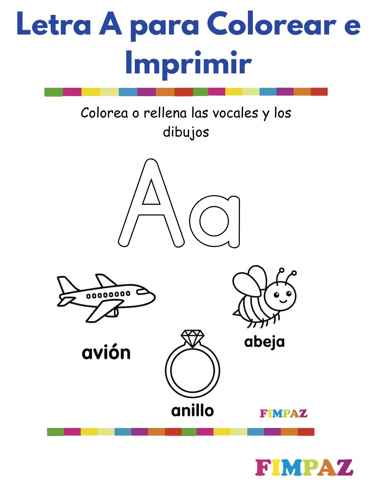 Letra A para Colorear
