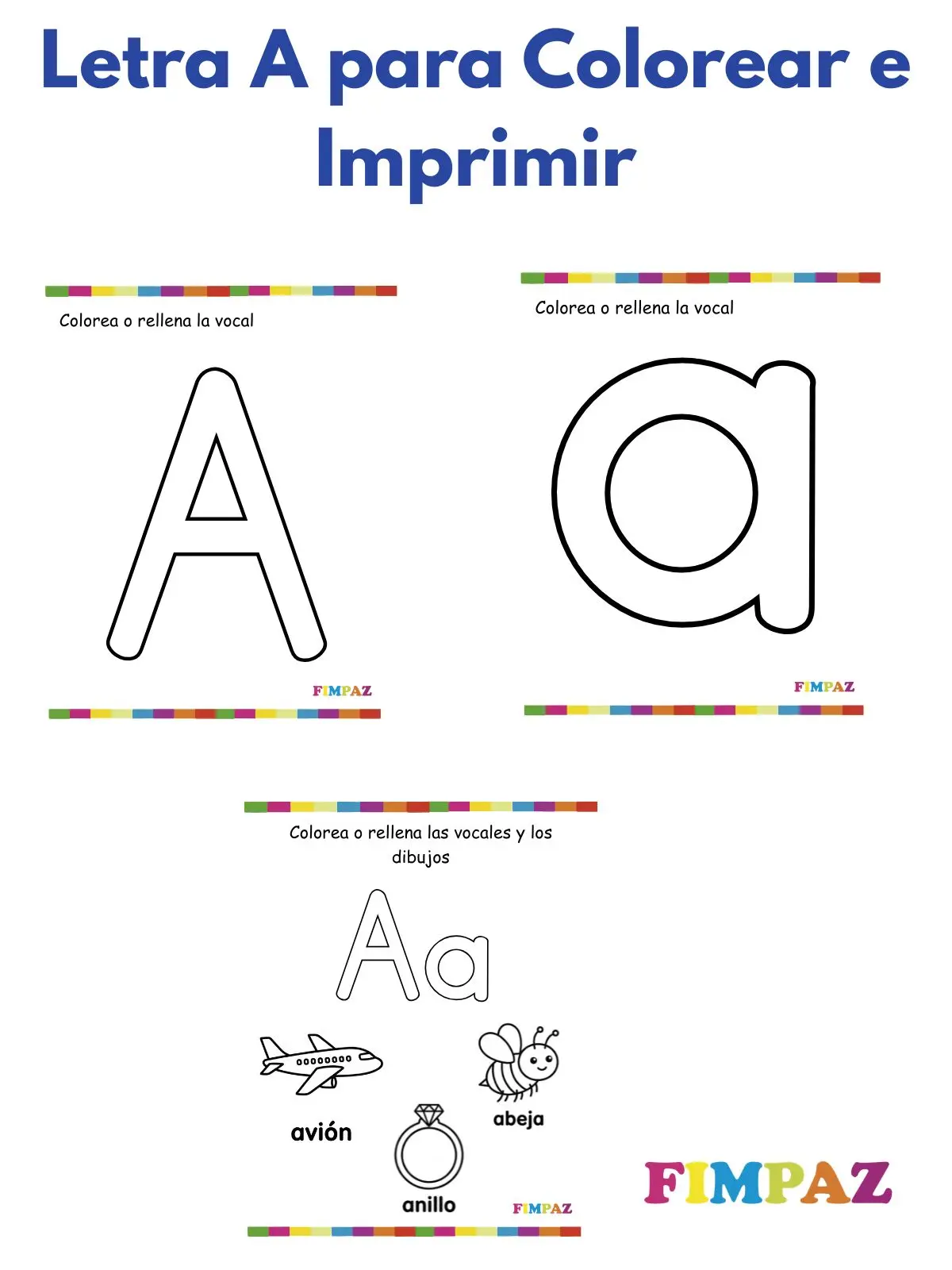 Letra A para Colorear
