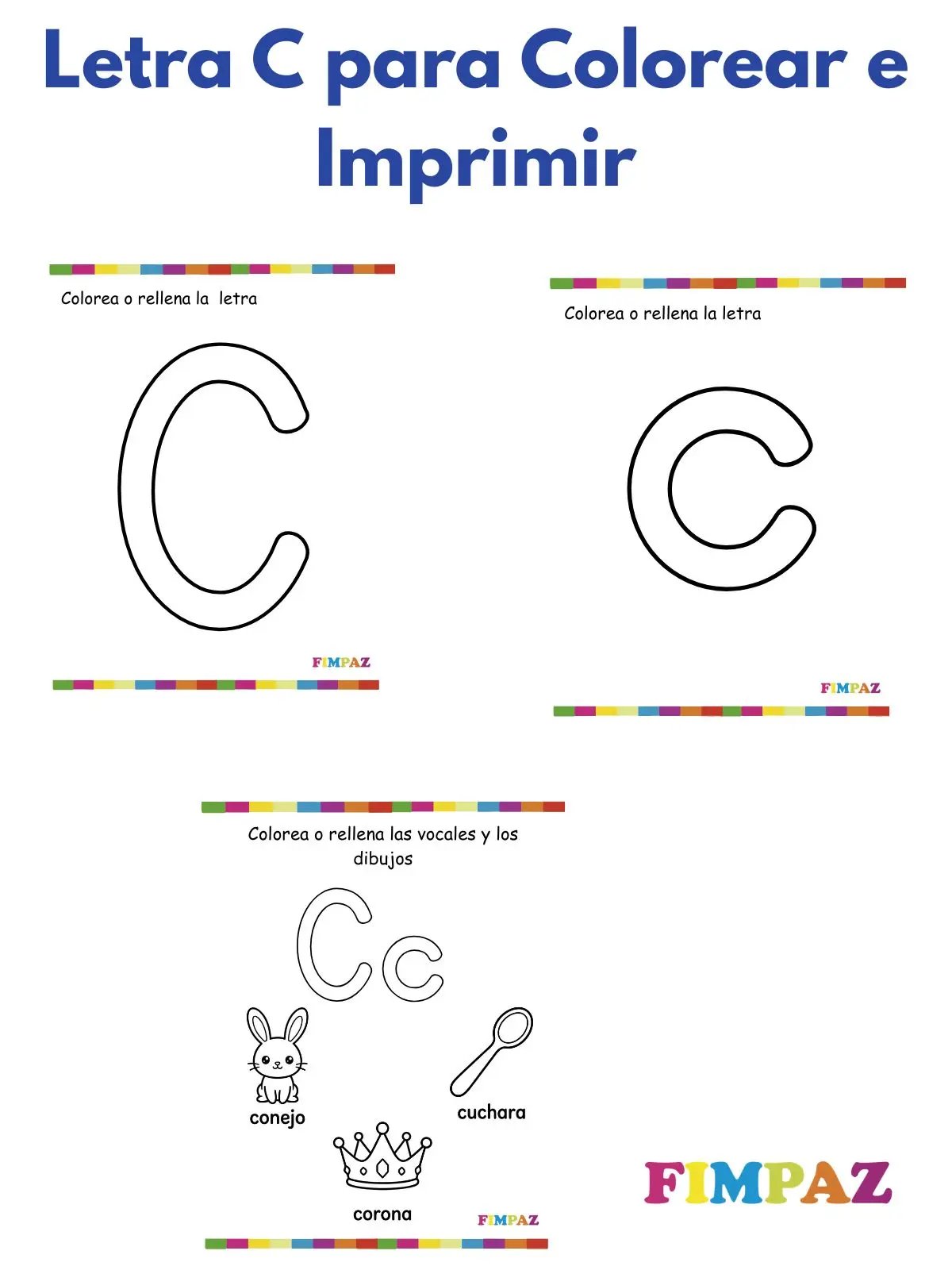 letra c para colorear e imprimir