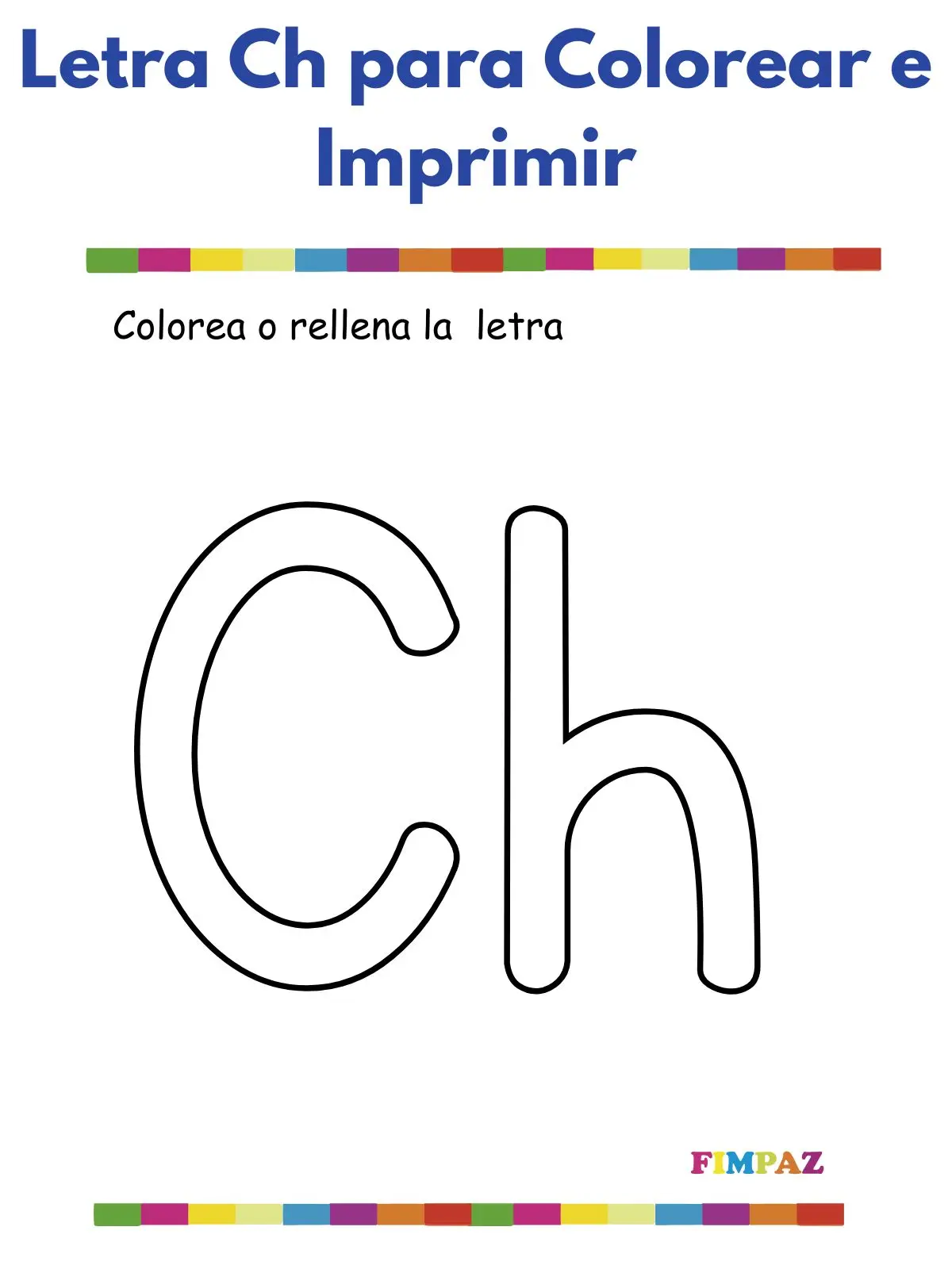 Letra ch para colorear 