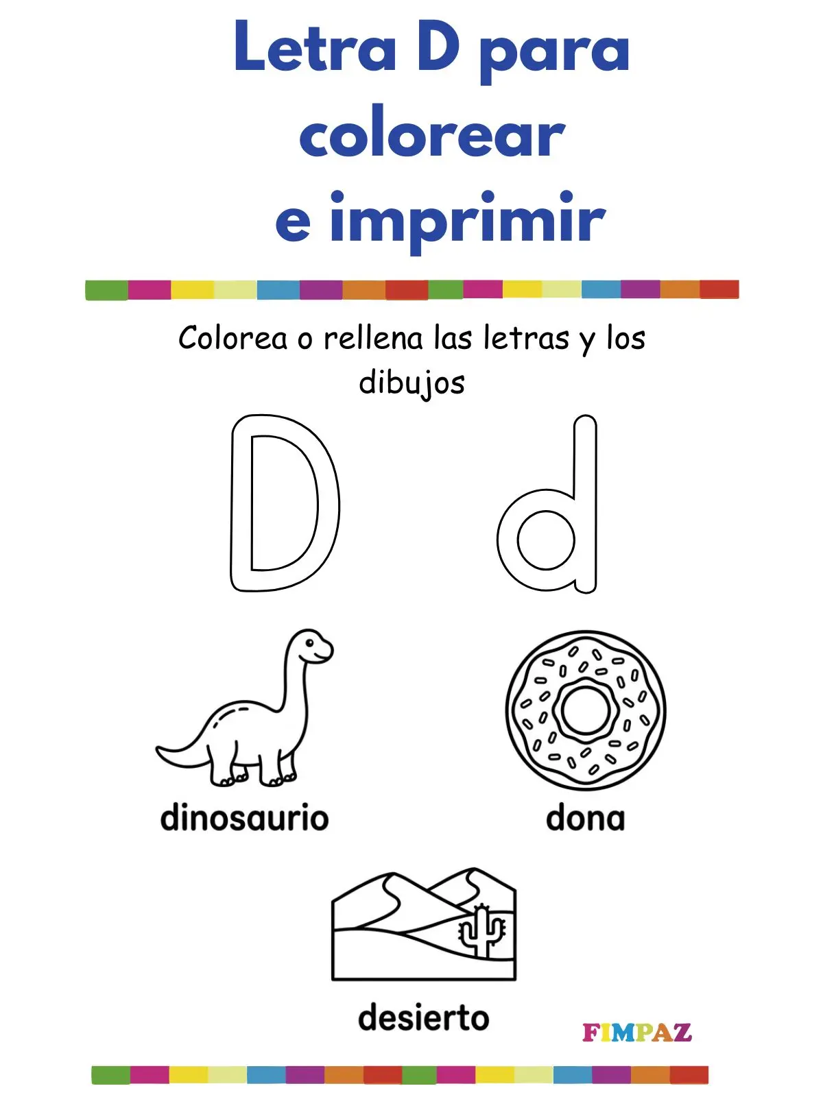 Letra D para Colorear