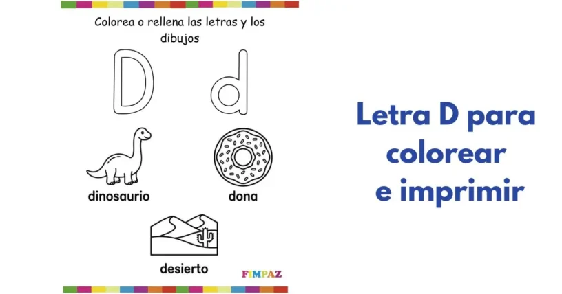 Lee más sobre el artículo Letra D para Colorear: Fichas PDF Gratis para Imprimir