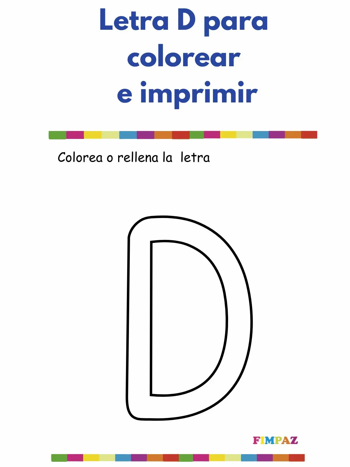 Letra D para Colorear