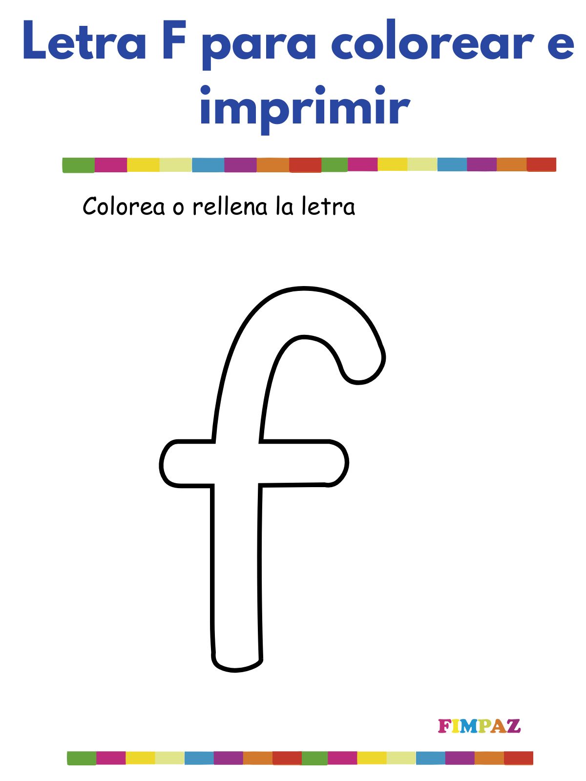 Letra F para colorear e imprimir