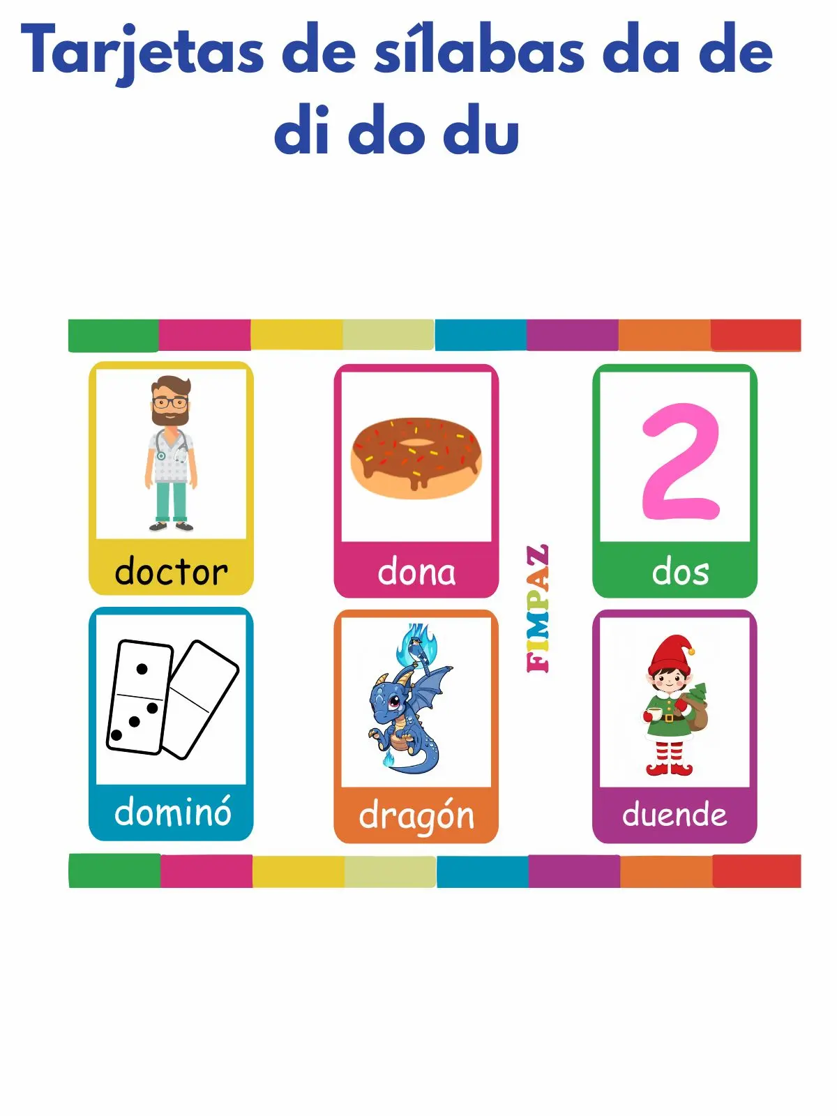 Tarjetas de Sílabas da de di do du para Imprimir PDF Gratis