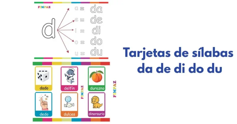 Tarjetas de Sílabas da de di do du para Imprimir PDF Gratis