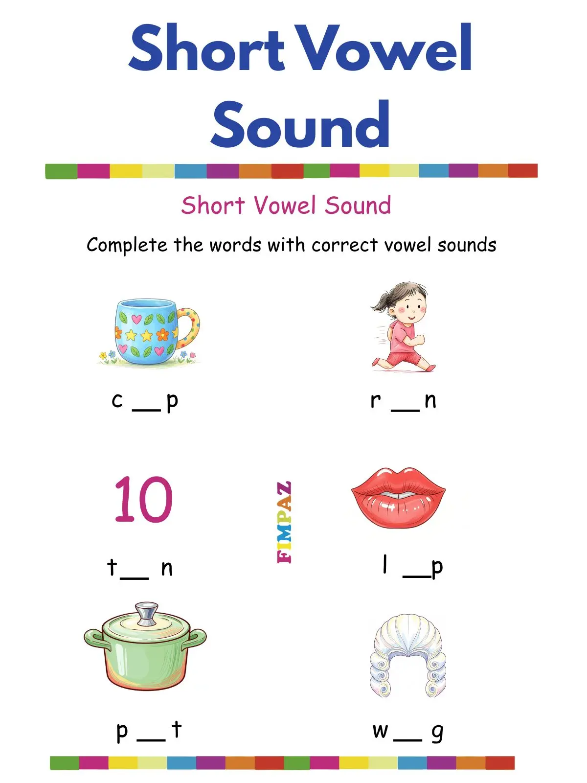 Short Vowel Worksheets