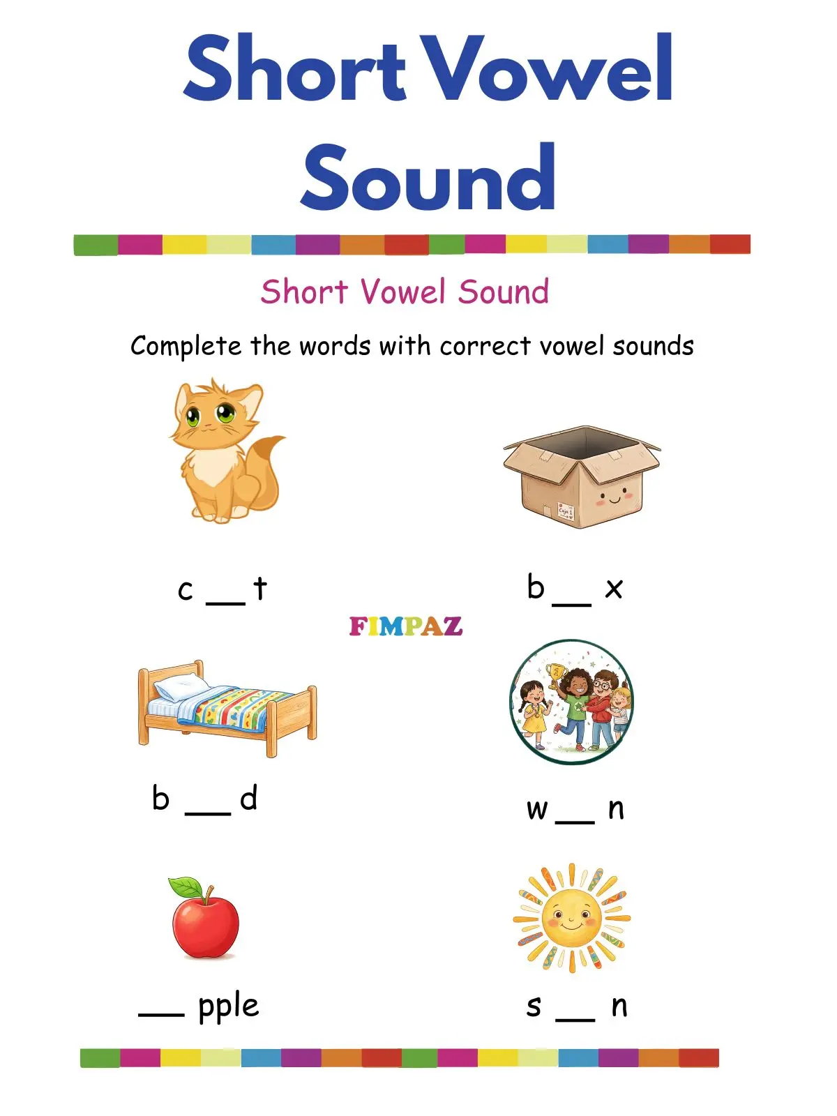 Short Vowel Worksheets